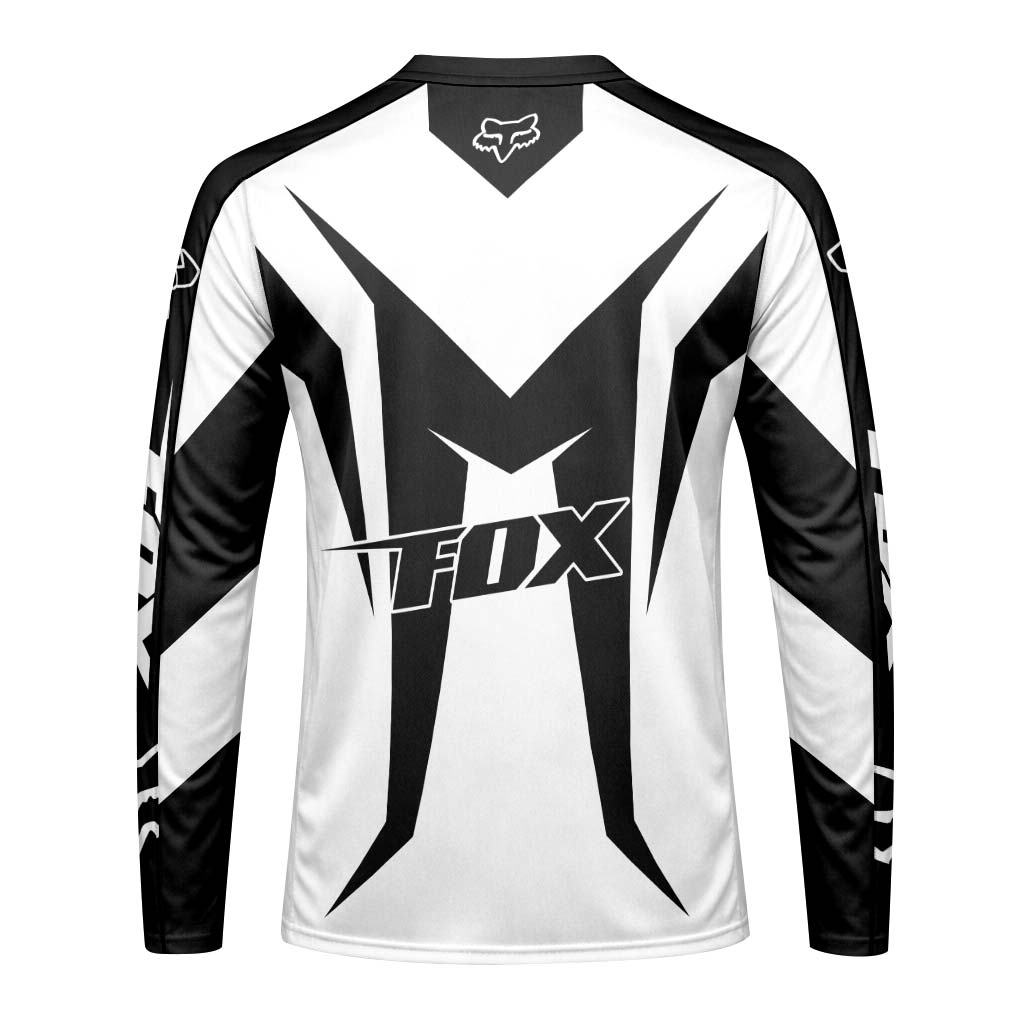 Fox Blackout Factory Long Sleeve Mountain Bike Jersey - back view mockup