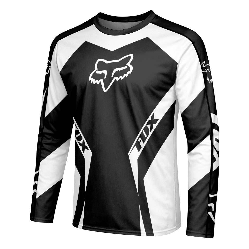Fox Blackout Factory Long Sleeve Mountain Bike Jersey - left side mockup