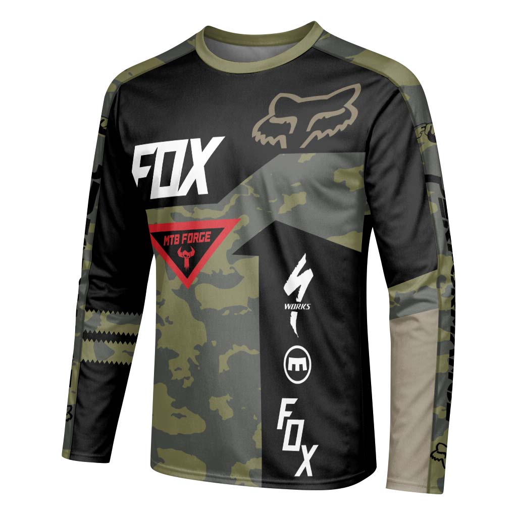 Fox Camo Downhill Long Sleeve Mountain Bike Jersey
