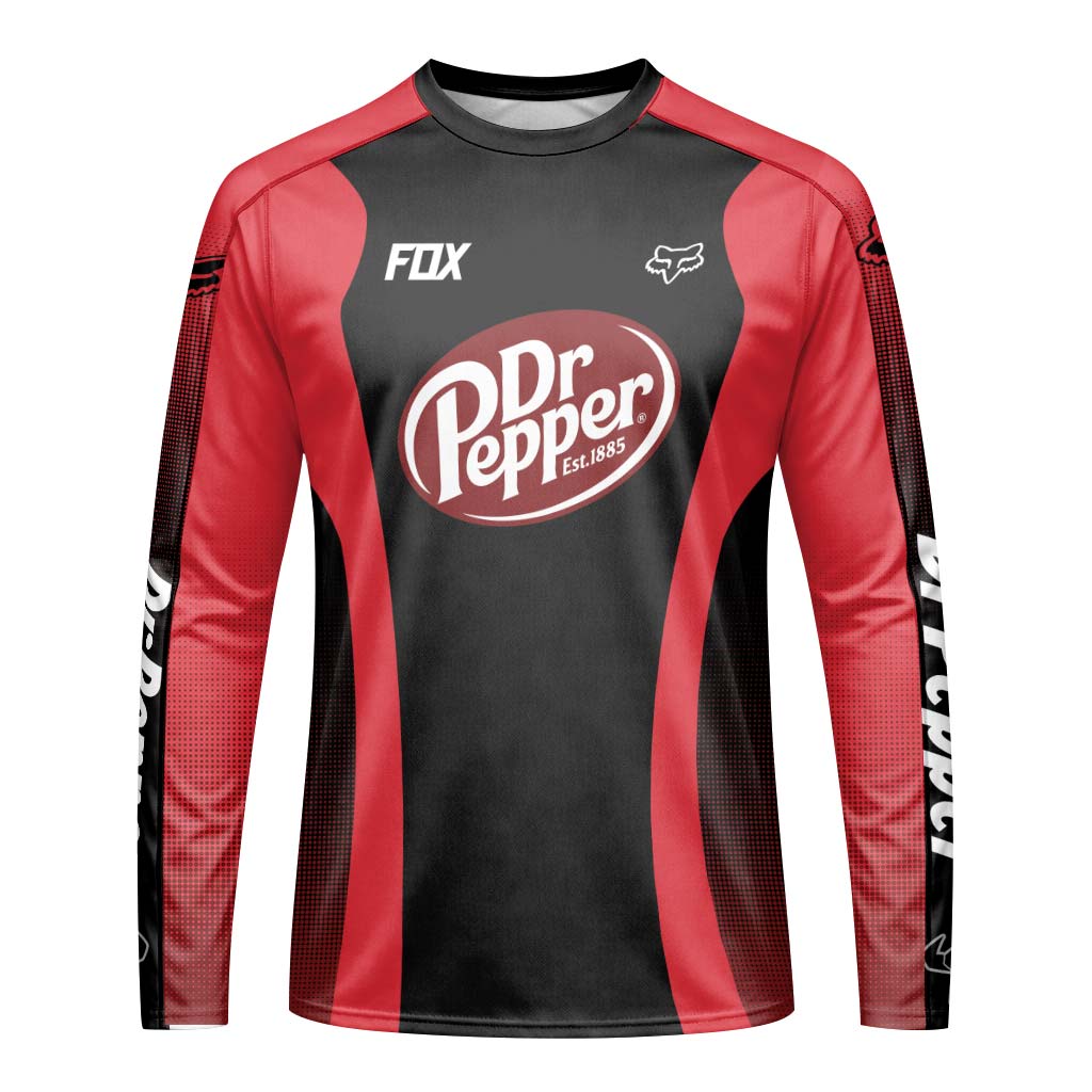 Fox Factory Dr Pepper Long Sleeve Mountain Bike Jersey - front view mockup