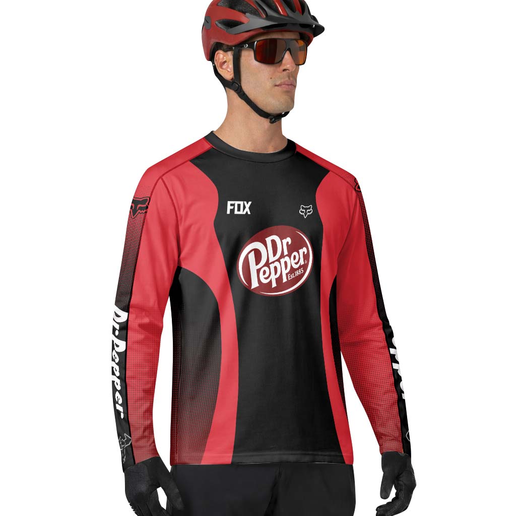 Fox Factory Dr Pepper Long Sleeve Mountain Bike Jersey - lifestyle view