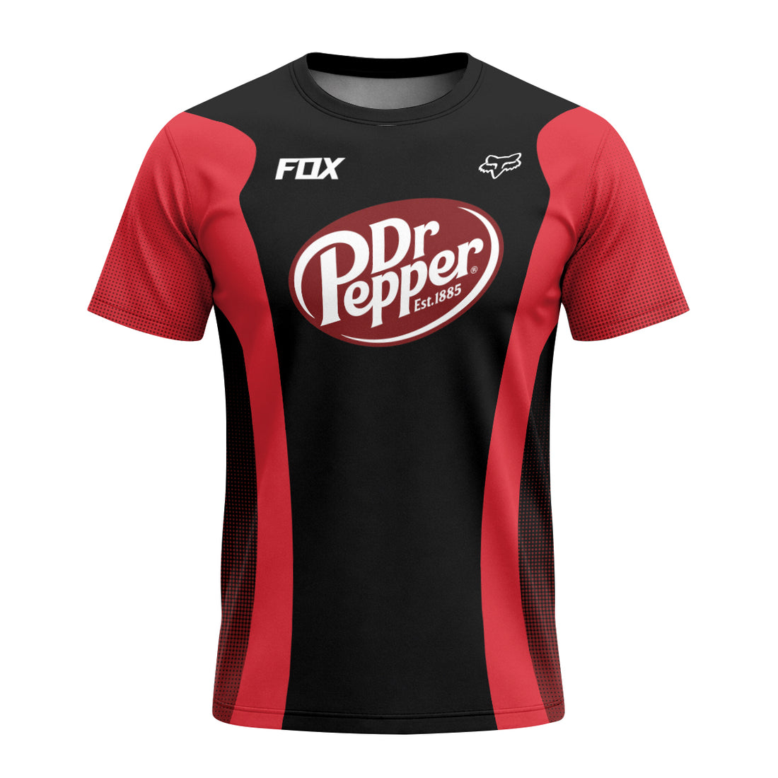 Fox Factory Dr Pepper Short Sleeve Mountain Bike Jersey - front and back view