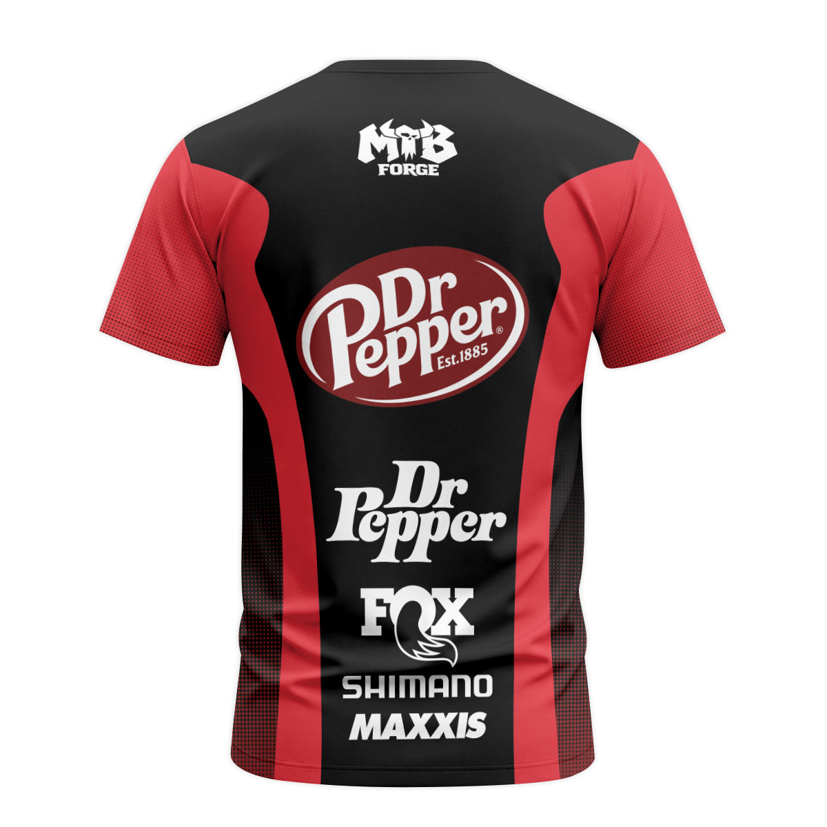 Fox Factory Dr Pepper Short Sleeve Mountain Bike Jersey - back view mockup