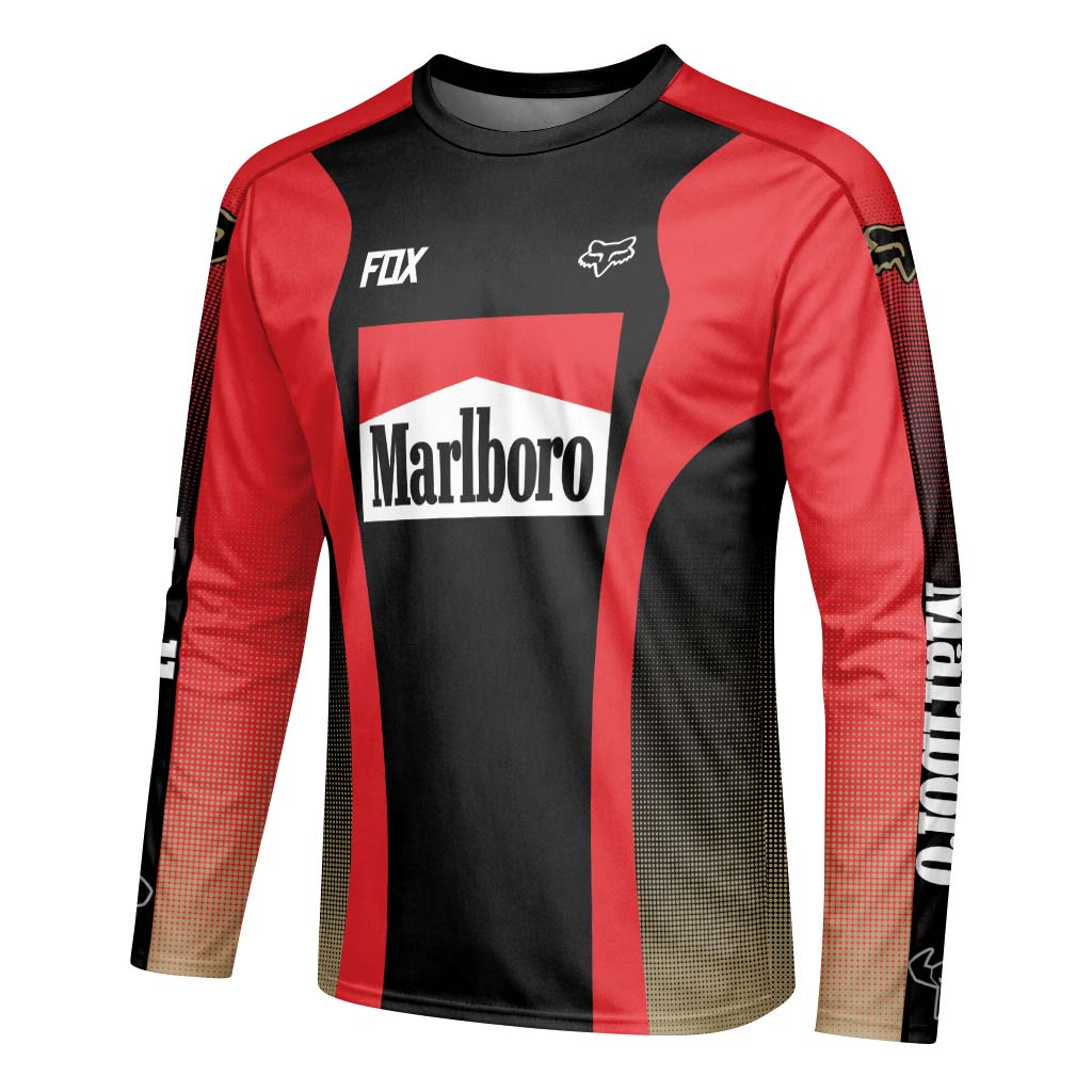 Fox Factory Marlboro Long Sleeve Mountain Bike Jersey - left side mockup
