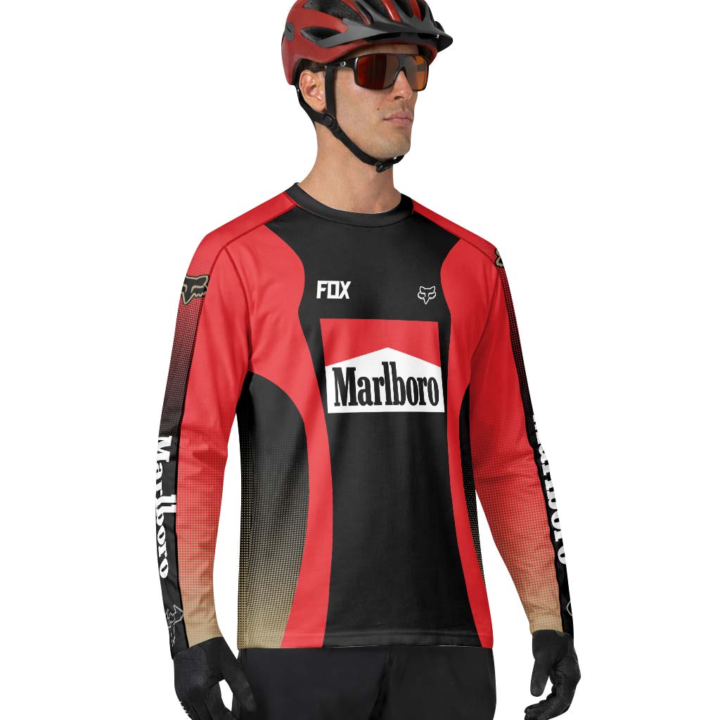 Fox Factory Marlboro Long Sleeve Mountain Bike Jersey - lifestyle view