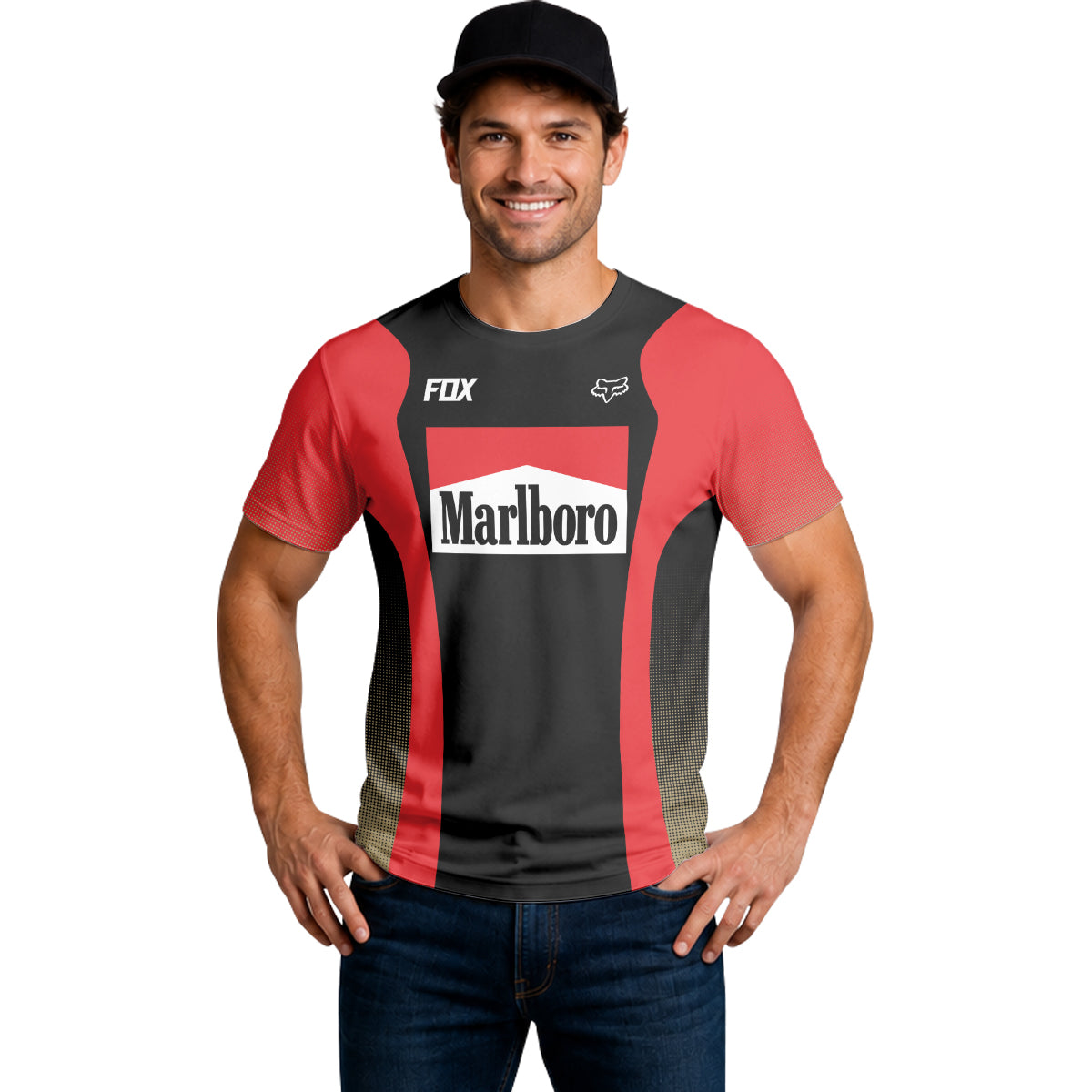 Fox Factory Marlboro Short Sleeve Mountain Bike Jersey - lifestyle view