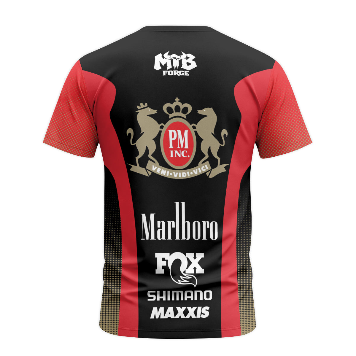 Fox Factory Marlboro Short Sleeve Mountain Bike Jersey - back view mockup