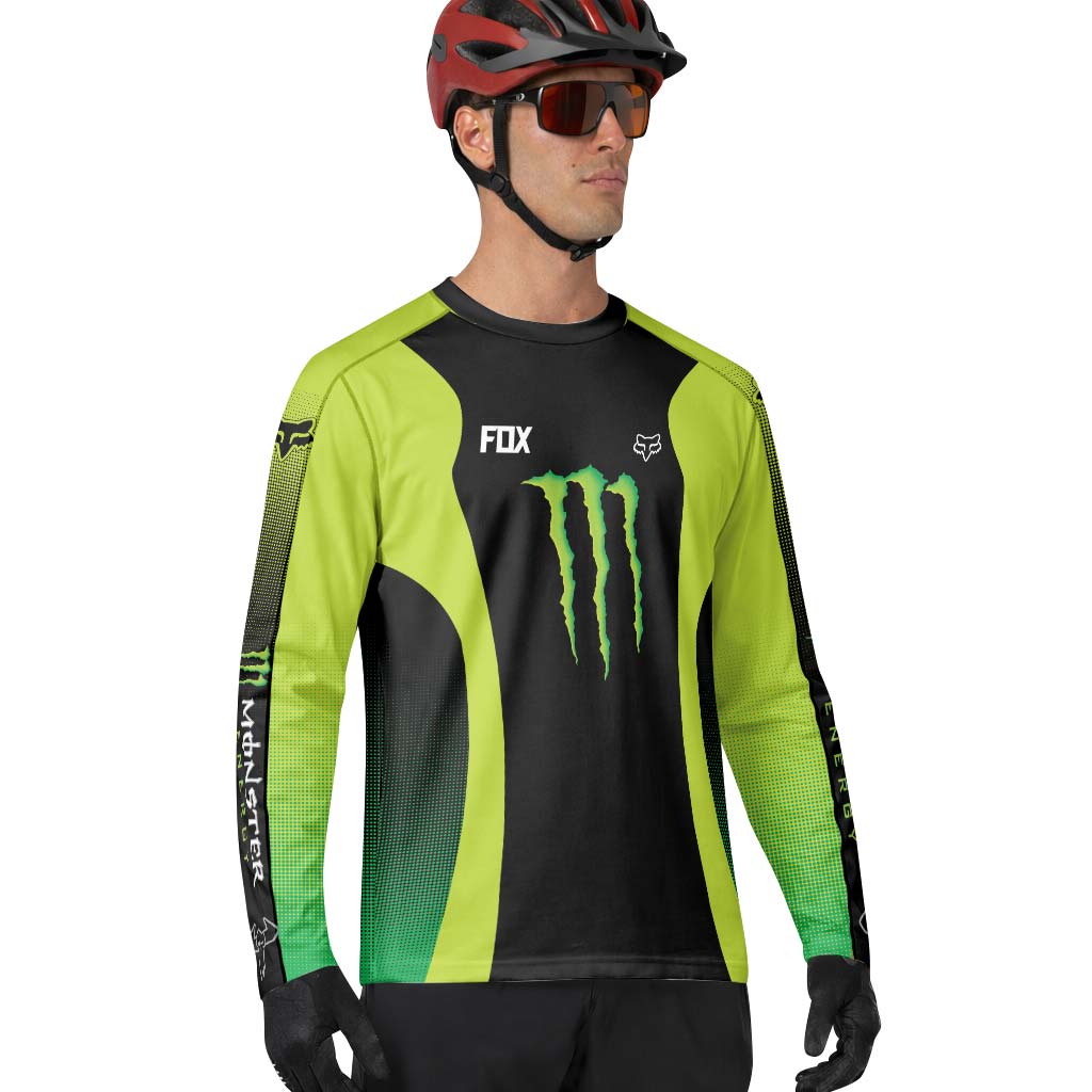 Fox Factory Monster Energy Long Sleeve Mountain Bike Jersey - lifestyle view