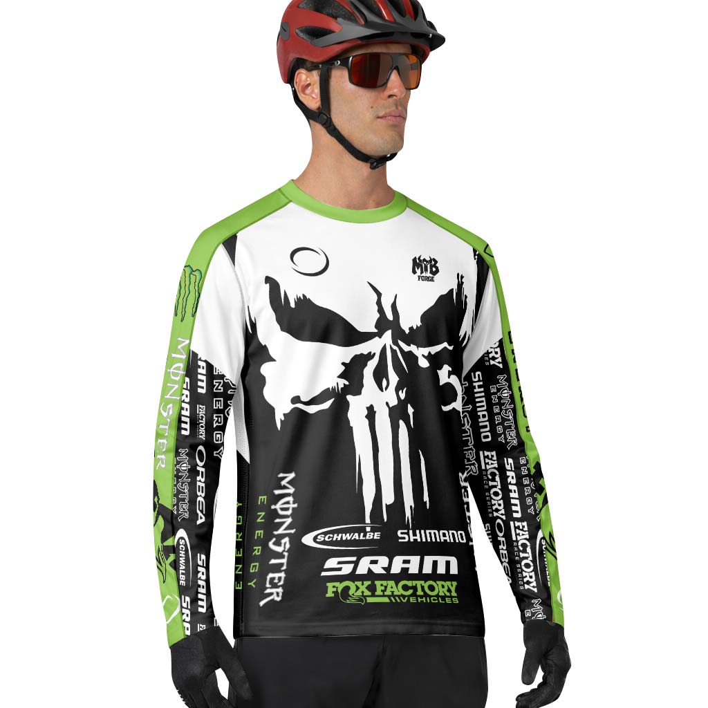 Orbea Fox Factory Monster Energy Skull Long Sleeve Mountain Bike Jersey - lifestyle view
