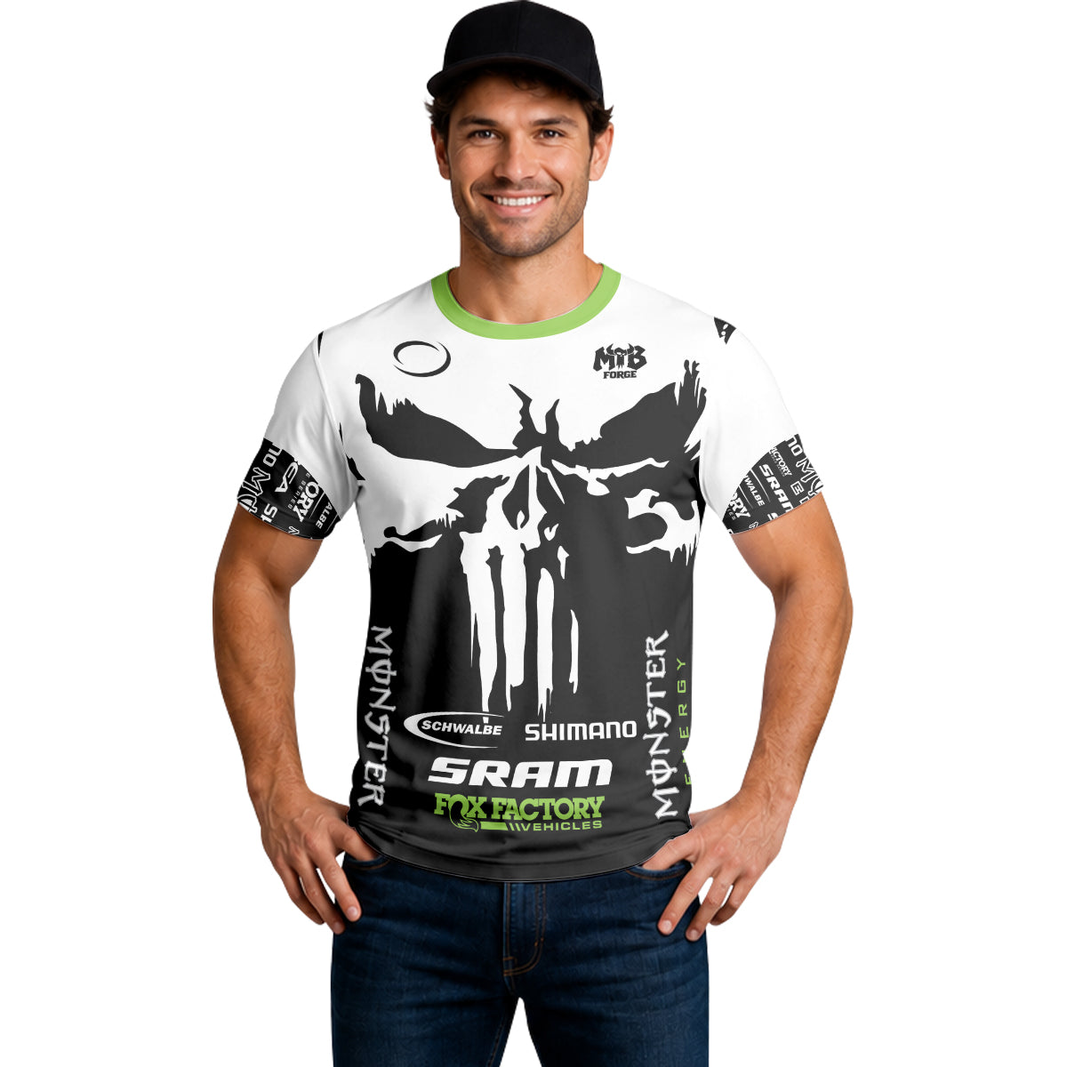 Orbea Fox Factory Monster Energy Skull Short Sleeve Mountain Bike Jersey - lifestyle view