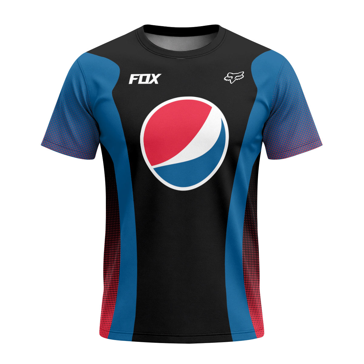 Fox Factory Pepsi Short Sleeve Mountain Bike Jersey - front view mockup