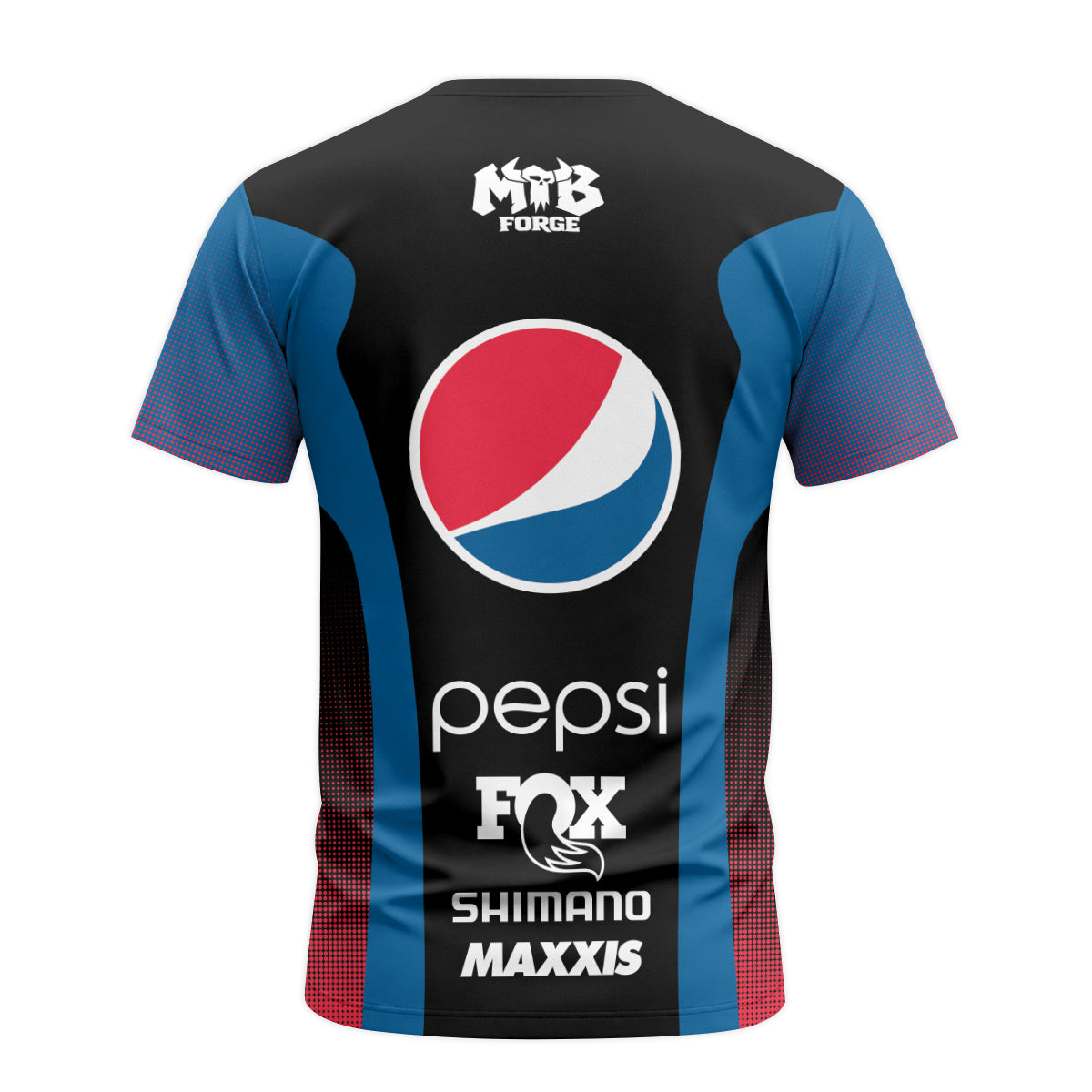 Fox Factory Pepsi Short Sleeve Mountain Bike Jersey - back view mockup