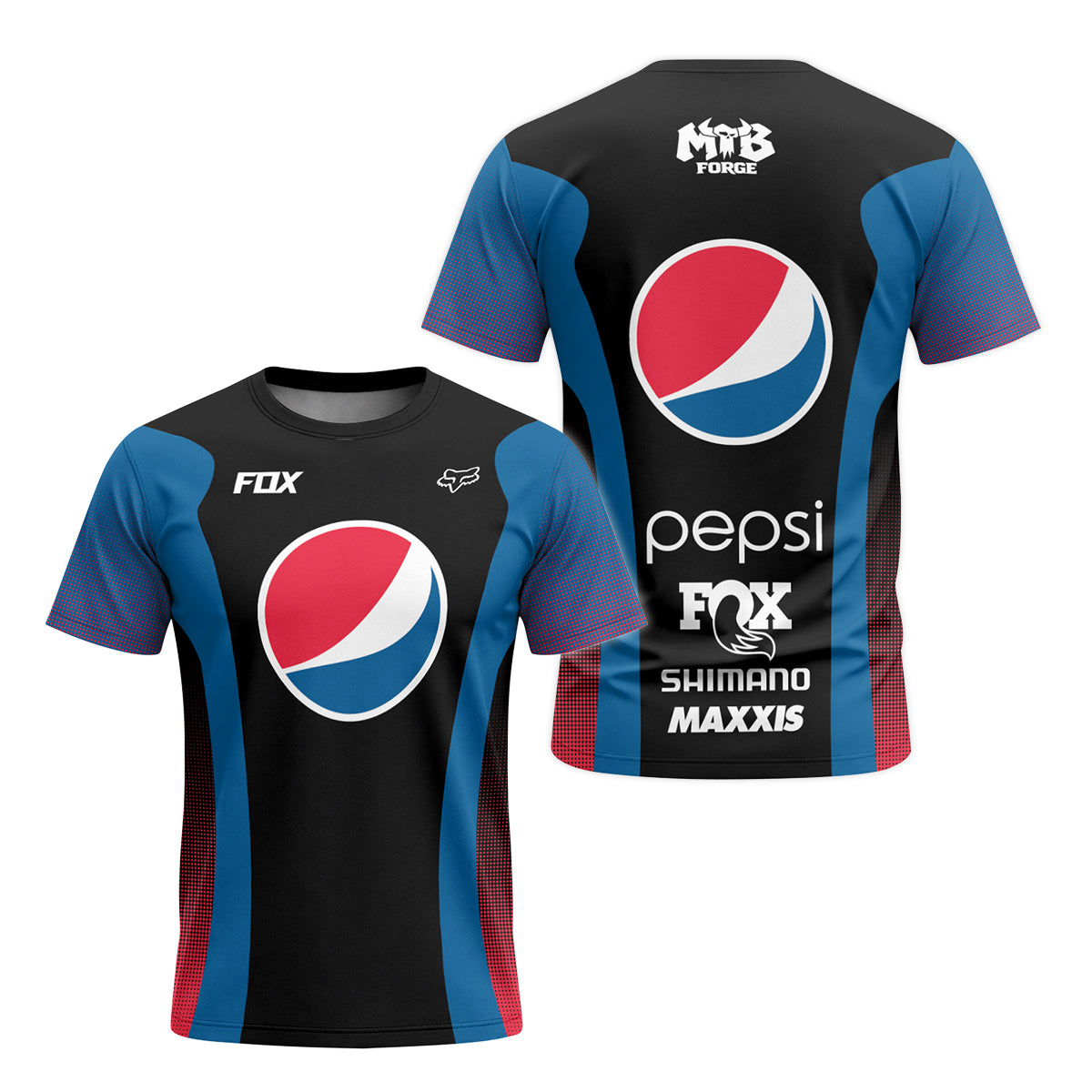 Fox Factory Pepsi Short Sleeve Mountain Bike Jersey - front and back view