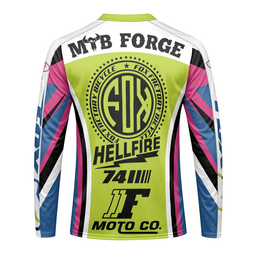 Fox Factory Voltage 360 Long Sleeve Mountain Bike Jersey | Fox Jersey - back view mockup