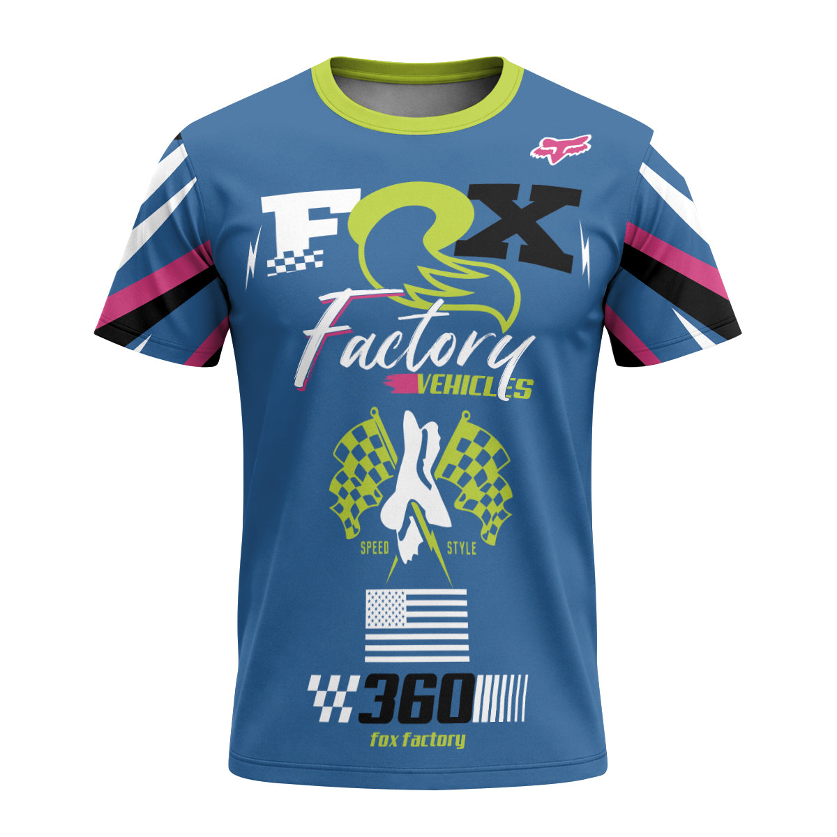 Fox Factory Voltage 360 Short Sleeve Mountain Bike Jersey | Fox Jersey - front view mockup
