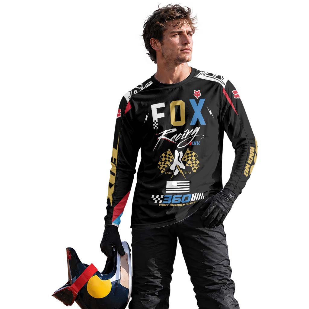 Fox Racing 360 Black Gold Long Sleeve Motocross Jersey - lifestyle view