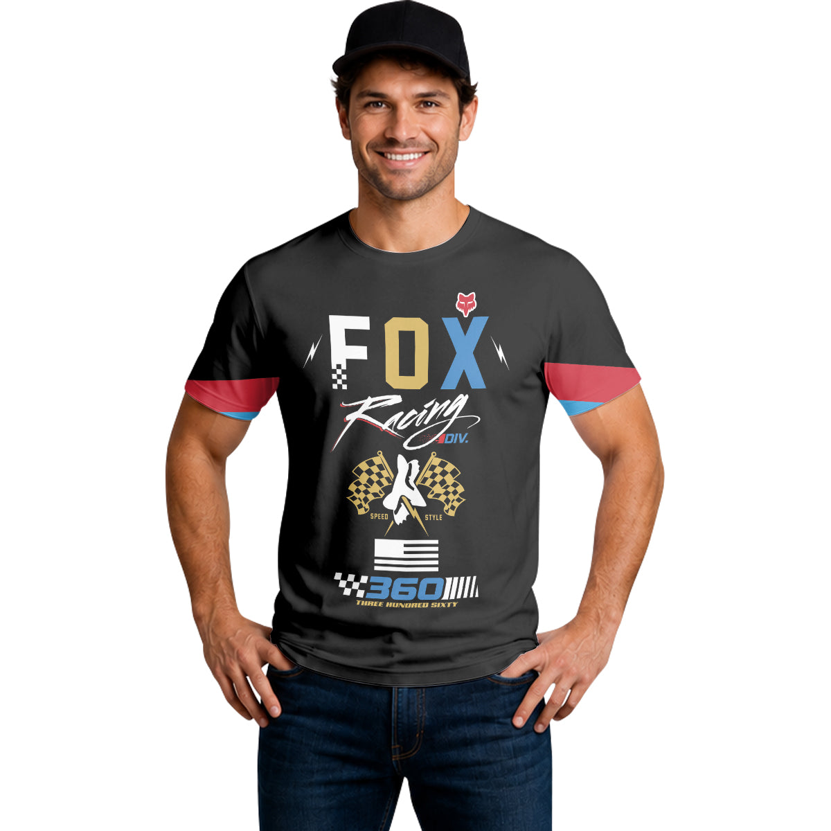 Fox Racing 360 Black Gold Short Sleeve Motocross Jersey - lifestyle view