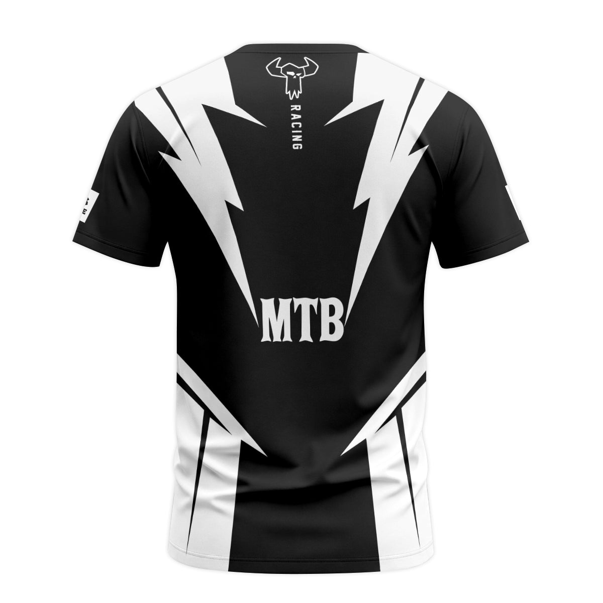 MTB Racing Black White Short Sleeve Mountain Bike Jersey