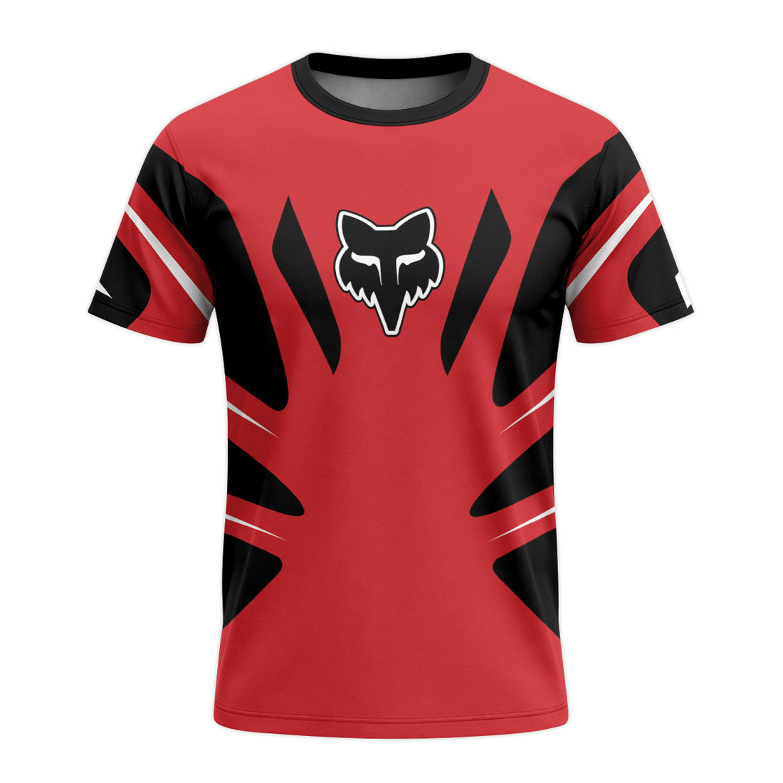 Fox Racing Red White Black Short Sleeve Mountain Bike Jersey - front and back view