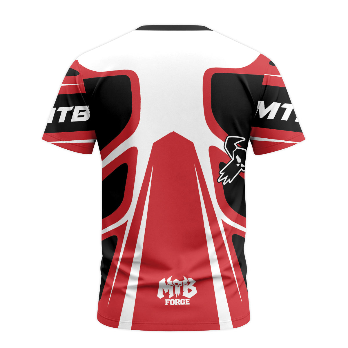 MTB Racing Red White Black Short Sleeve Mountain Bike Jersey