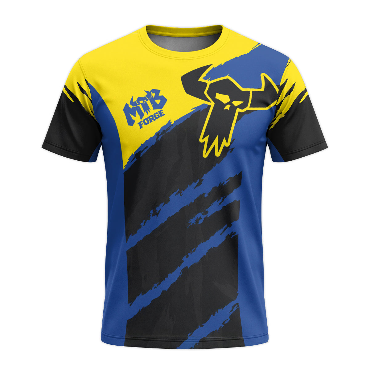 MTB Racing Yellow Blue Black Short Sleeve Mountain Bike Jersey