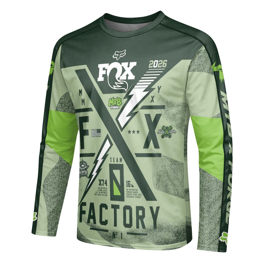 Fox X Factory Long Sleeve Mountain Bike Jersey | Fox Race Team Jersey - left side mockup