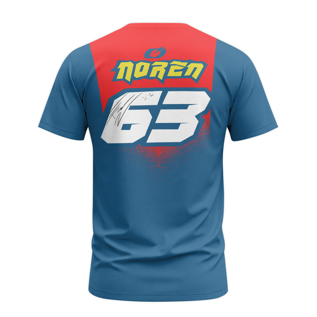 Fredrik Norén #63 O'Neal Yamaha Short Sleeve Motocross Jersey – Back View Mockup
