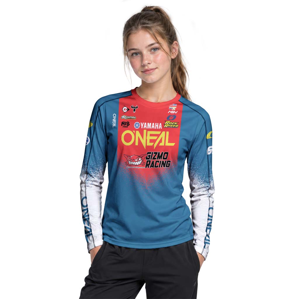 Fredrik Norén #63 O'Neal Yamaha Youth Long Sleeve Motocross Jersey – Girl Lifestyle View