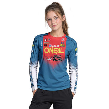 Fredrik Norén #63 O'Neal Yamaha Youth Long Sleeve Motocross Jersey – Girl Lifestyle View