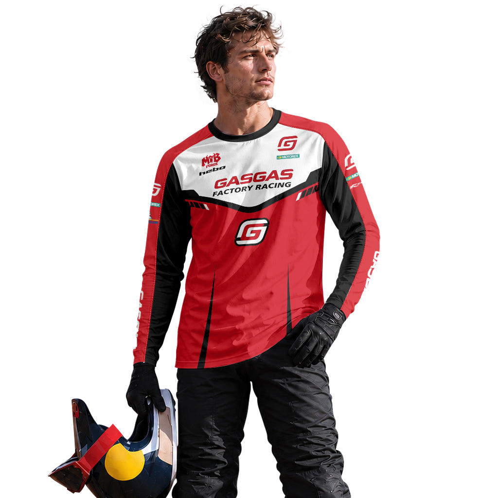 GASGAS Factory Racing Red Long Sleeve Motocross Jersey – Lifestyle View