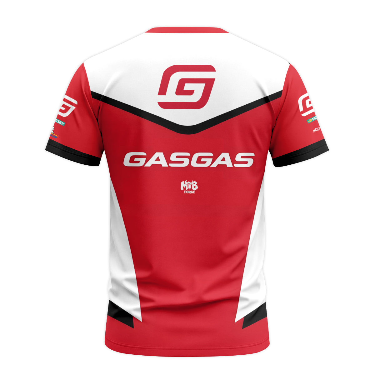 GASGAS Factory Racing Red Short Sleeve Motocross Jersey – Back View Mockup