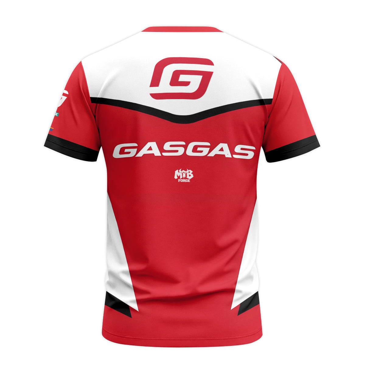 GASGAS Factory Racing Red Youth Short Sleeve Motocross Jersey – Back View Mockup