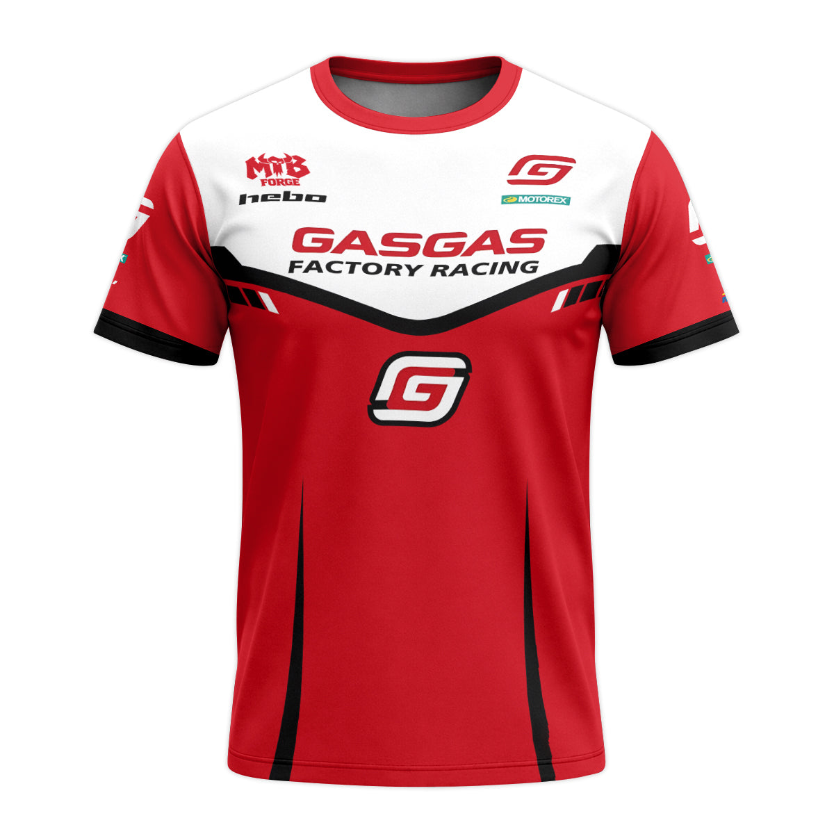 GASGAS Factory Racing Red Youth Short Sleeve Motocross Jersey – Front View Mockup