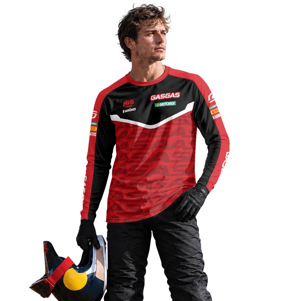 GASGAS Red Black Factory Racing Long Sleeve Motocross Jersey – Lifestyle View