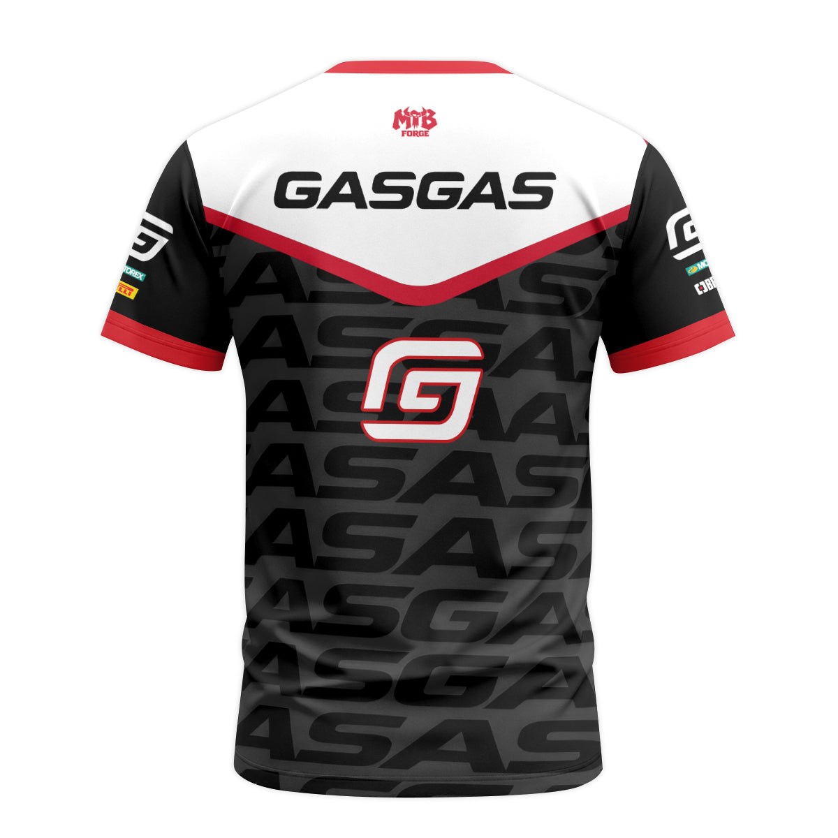 GASGAS Red Black Factory Racing Short Sleeve Motocross Jersey – Back View Mockup