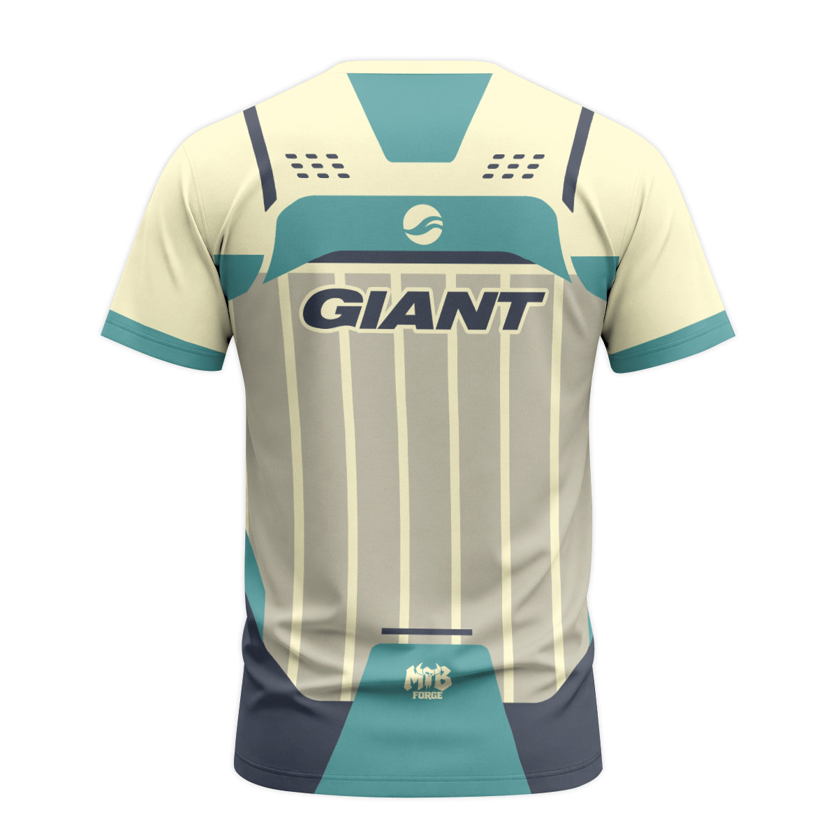 Giant RockShox Cream Teal Factory Short Sleeve Mountain Bike Jersey - back view mockup
