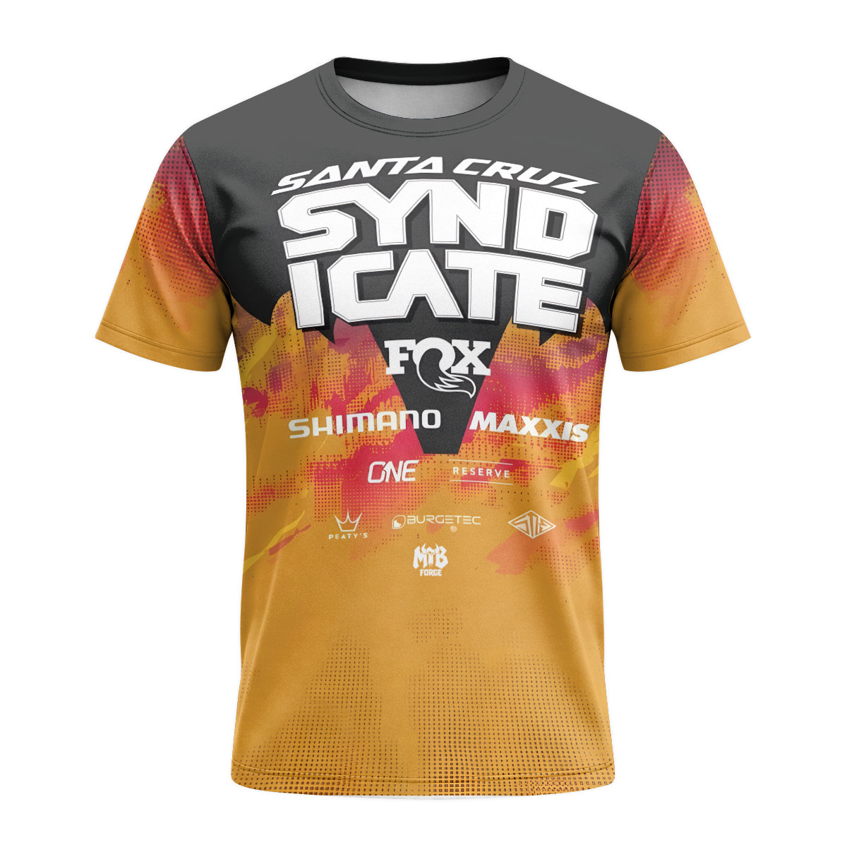 Goldstone #6 Santa Cruz Syndicate Short Sleeve Mountain Bike Jersey – Front View Mockup