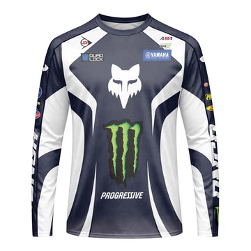 Haiden Deegan 1W Fox Monster Energy Long Sleeve Motocross Jersey - front view mockup