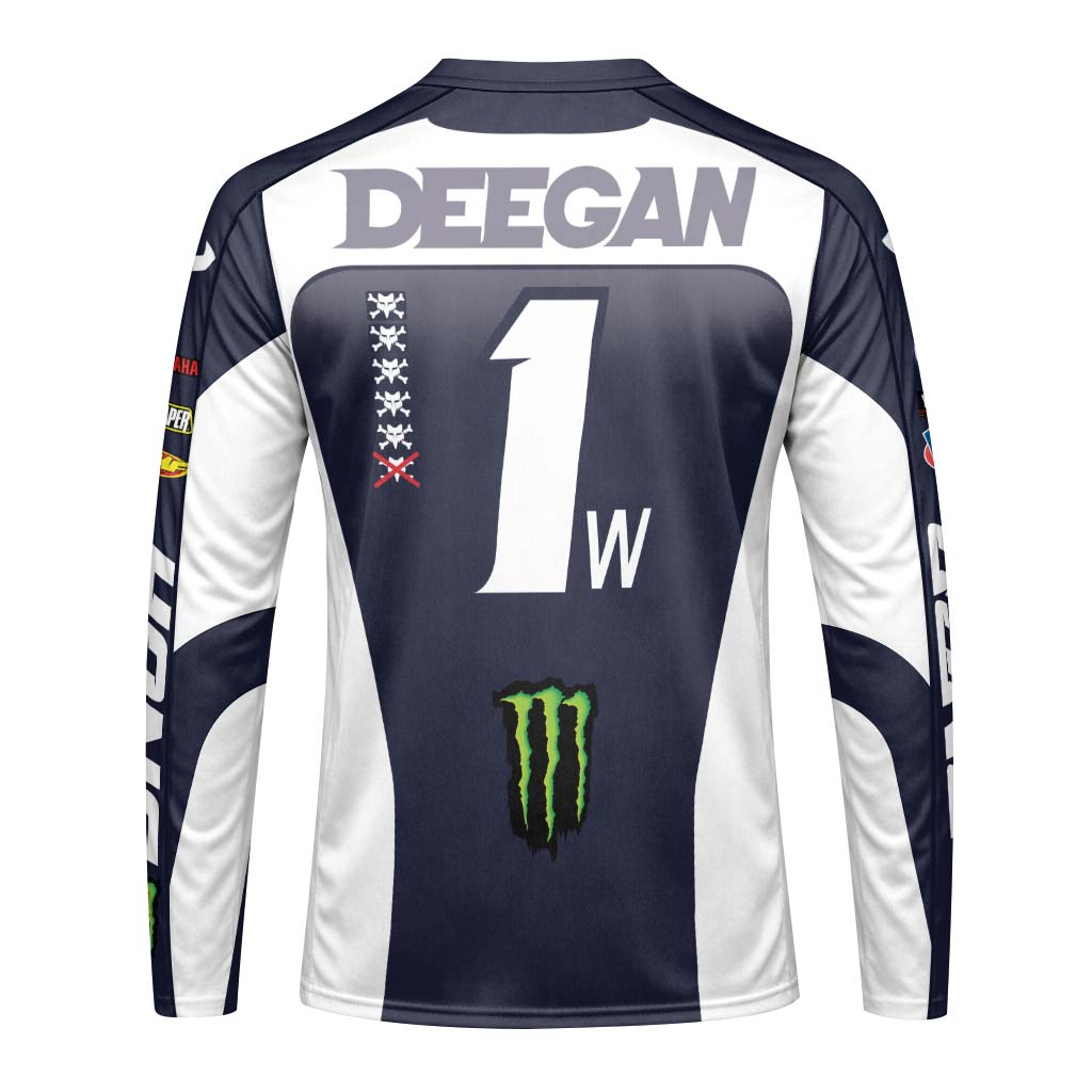 Haiden Deegan 1W Fox Monster Energy Long Sleeve Motocross Jersey - back view mockup