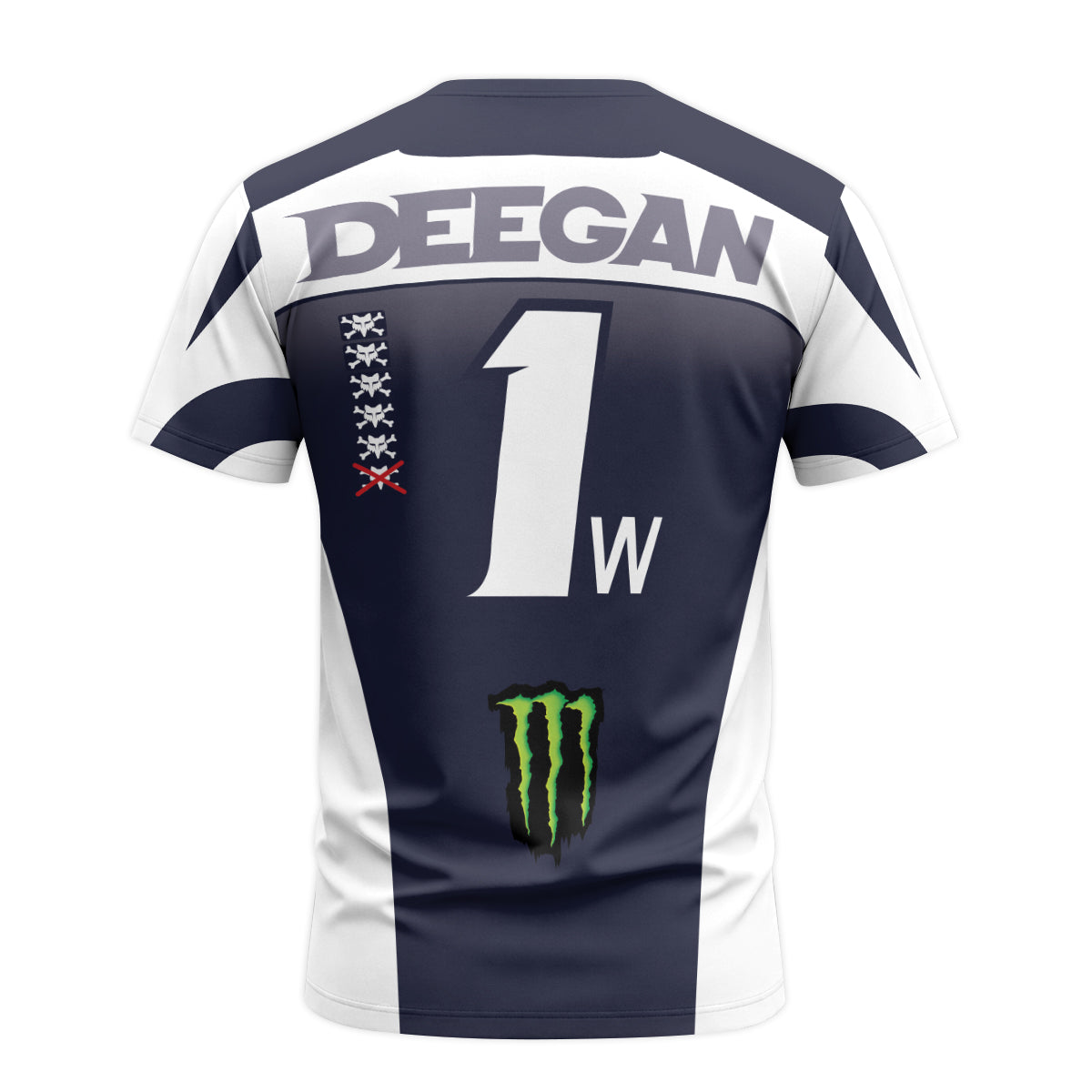 Haiden Deegan 1W Fox Monster Energy Short Sleeve Motocross Jersey - back view mockup
