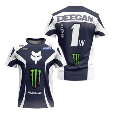 Haiden Deegan 1W Fox Monster Energy Short Sleeve Motocross Jersey - front and back view
