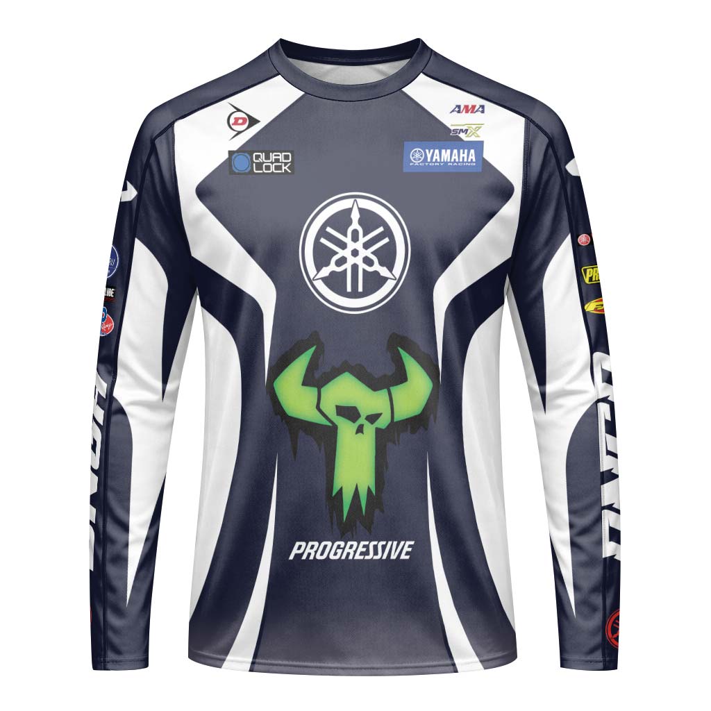 Haiden Deegan 1W Yamaha White Navy Long Sleeve Motocross Jersey