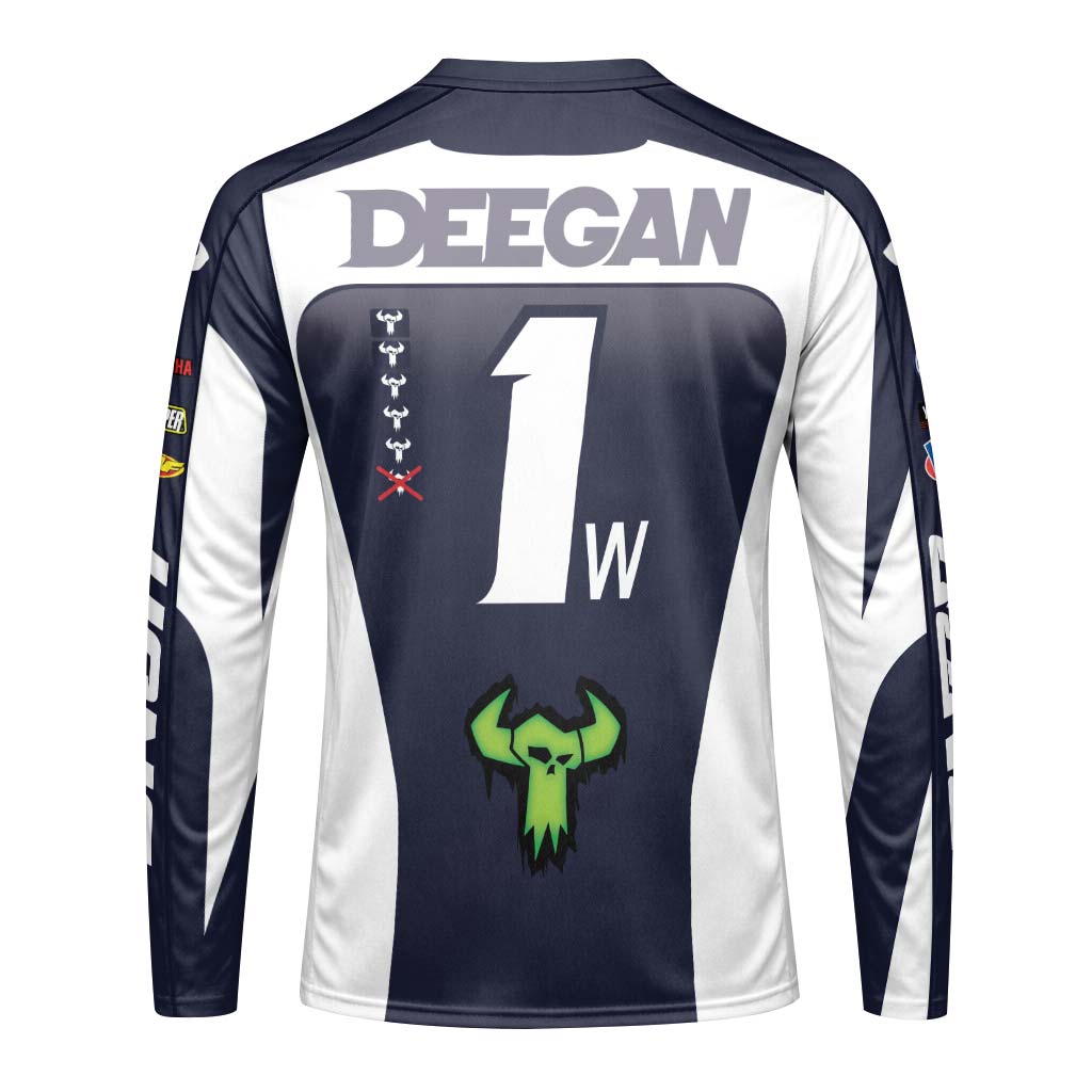 Haiden Deegan 1W Yamaha White Navy Long Sleeve Motocross Jersey