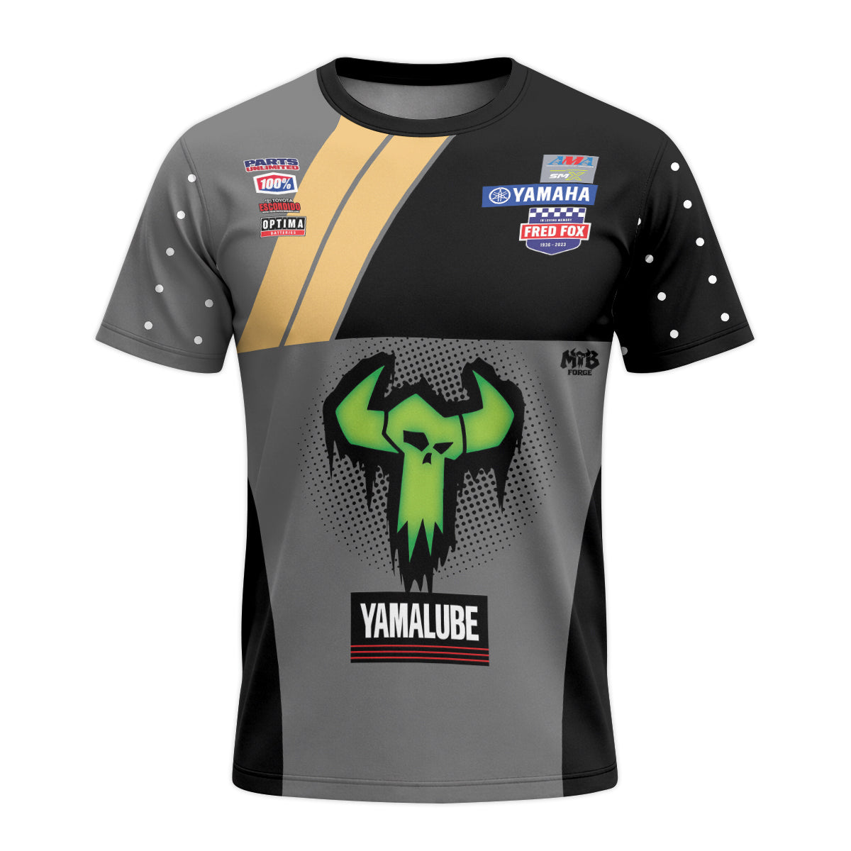 Haiden Deegan 238 Yamaha Black Gray Short Sleeve Motocross Jersey – Front View Mockup