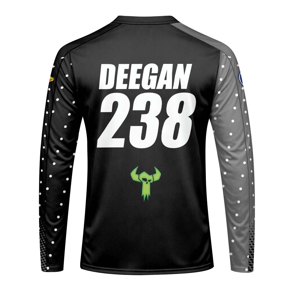 Haiden Deegan 238 Yamaha Black Gray Youth Long Sleeve Motocross Jersey – Back View Mockup