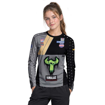 Haiden Deegan 238 Yamaha Black Gray Youth Long Sleeve Motocross Jersey – Girl Lifestyle View