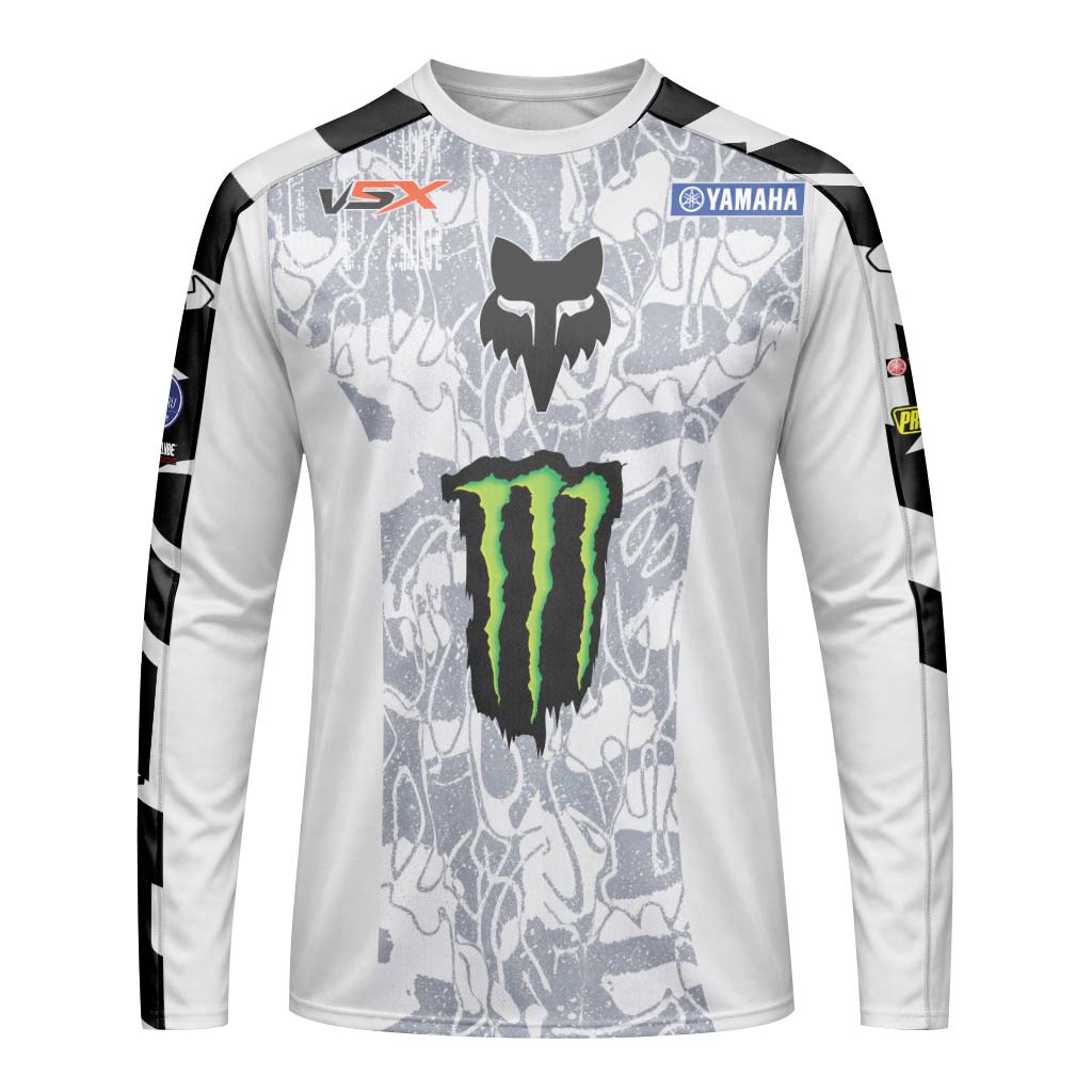 Haiden Deegan 38 Fox Monster Energy Camo Long Sleeve Motocross Jersey - front view mockup