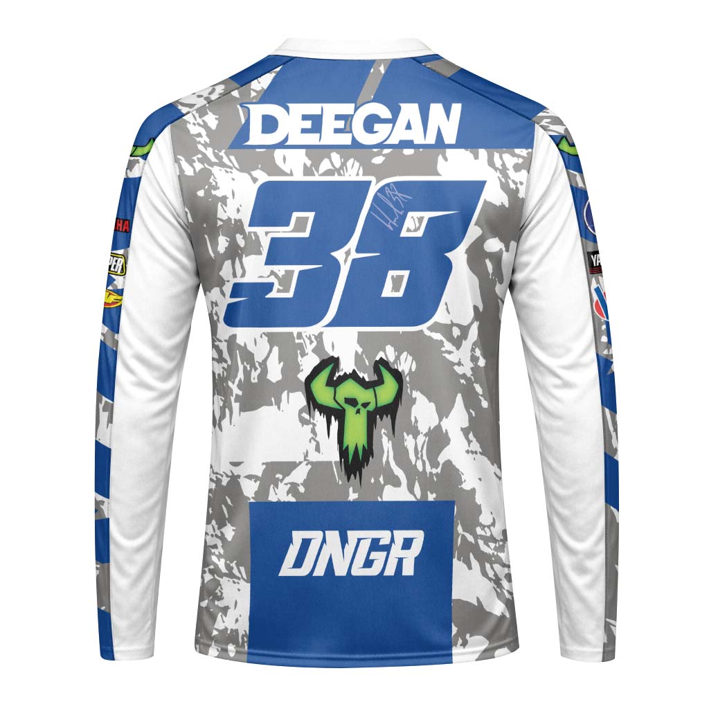Haiden Deegan 38 Yamaha Blue Gray Camo Youth Long Sleeve Motocross Jersey – Back View Mockup