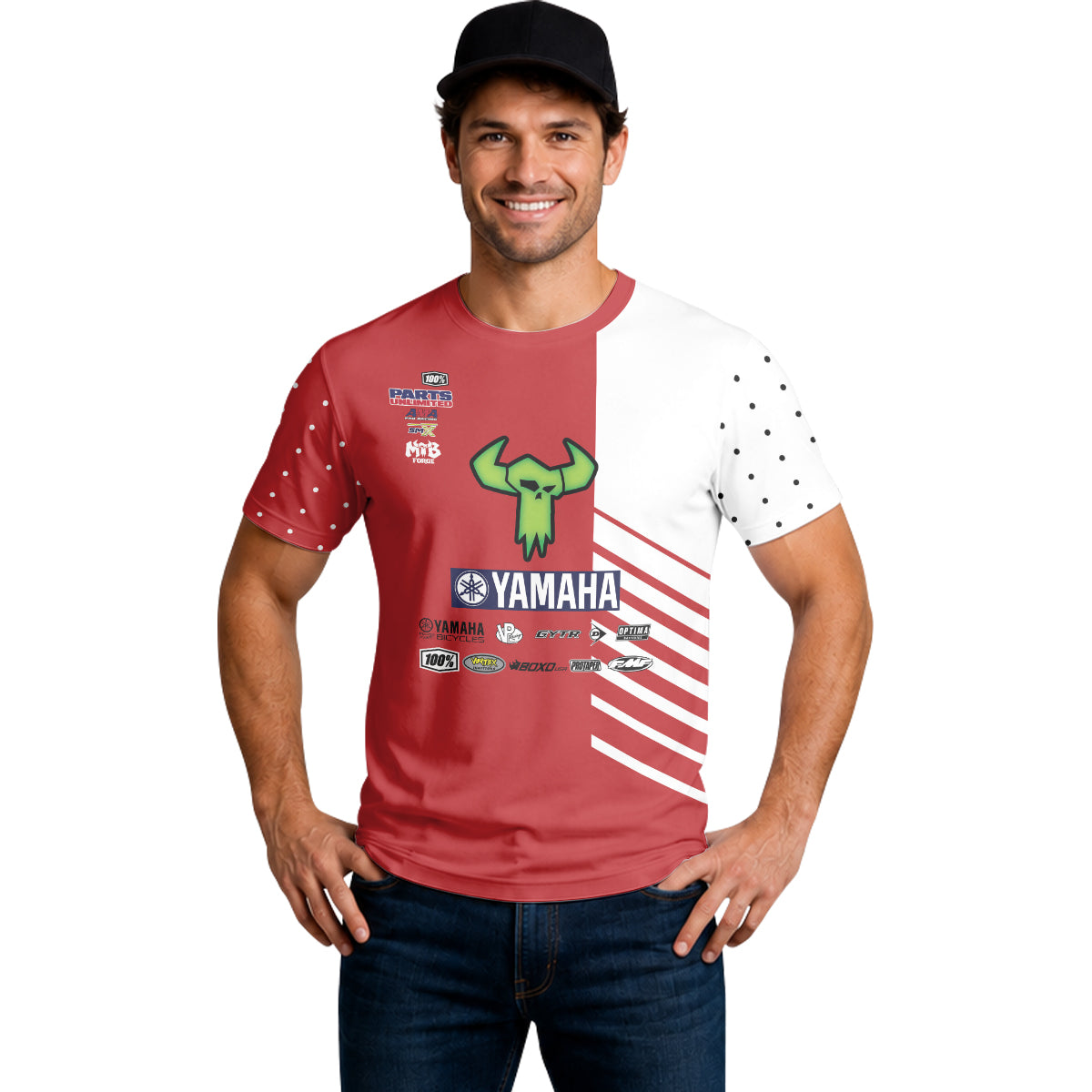 Haiden Deegan 38 Yamaha Red White Short Sleeve Motocross Jersey – Lifestyle View