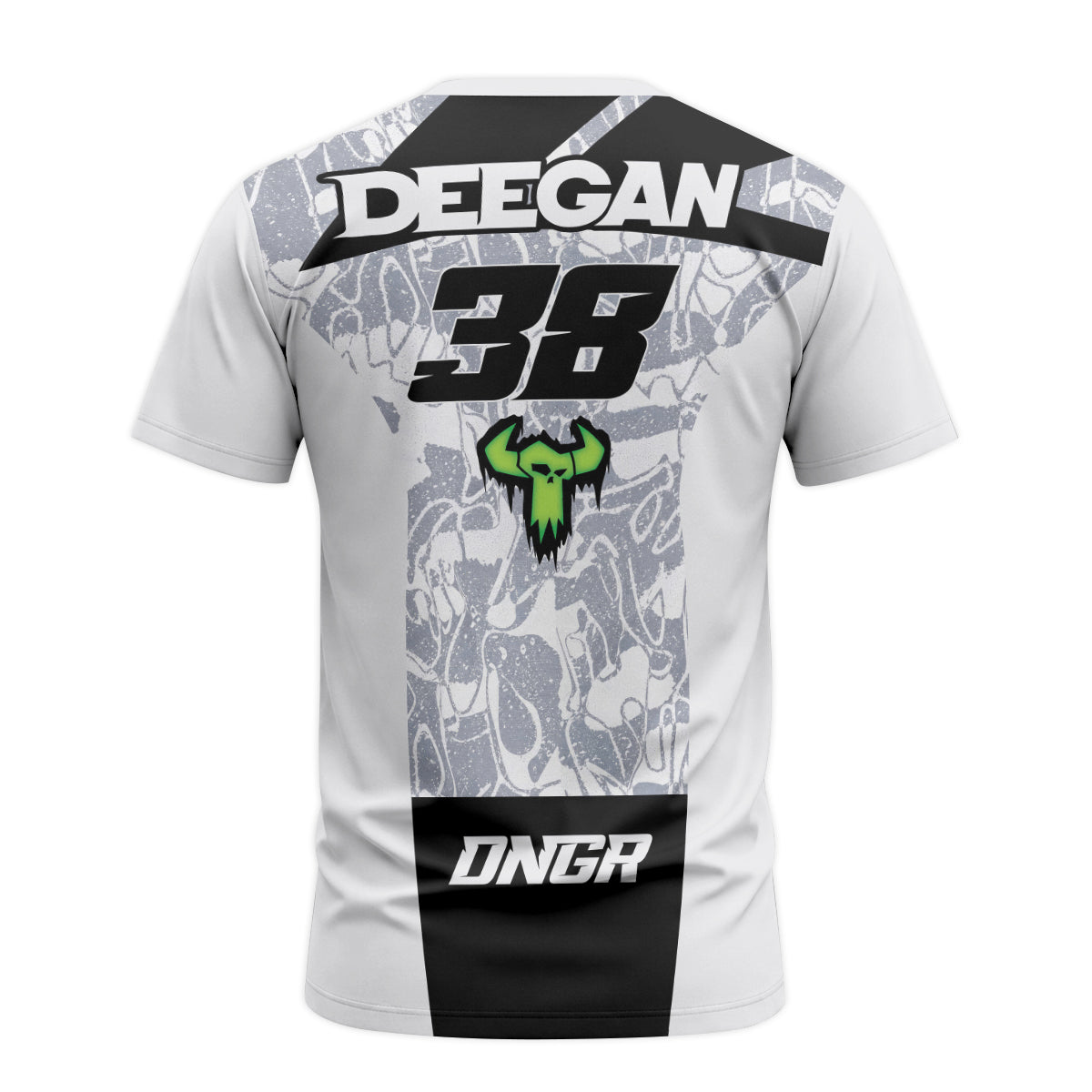 Haiden Deegan 38 Yamaha White Gray Short Sleeve Motocross Jersey – Back View Mockup
